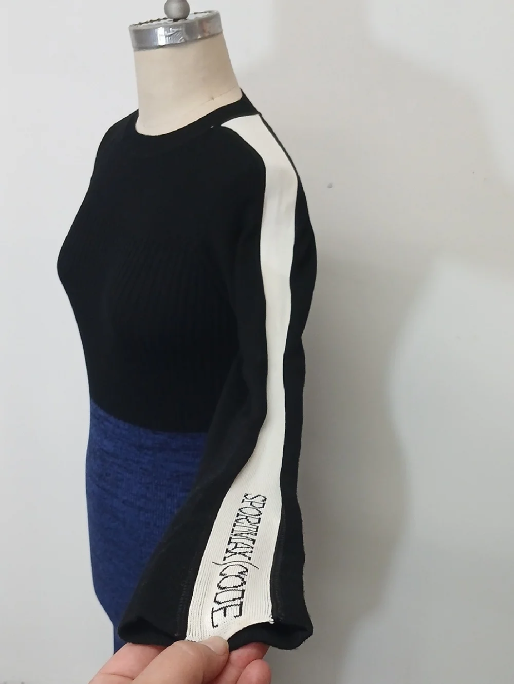 Sportmax Black Ribbed Knit Bodycon Dress - Picture 2 of 9